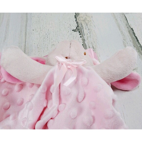 Pro Goleem Pink Bunny Rabbit Lovey Baby Security Blanket Satin 16"x16" Soother - Picture 9 of 13